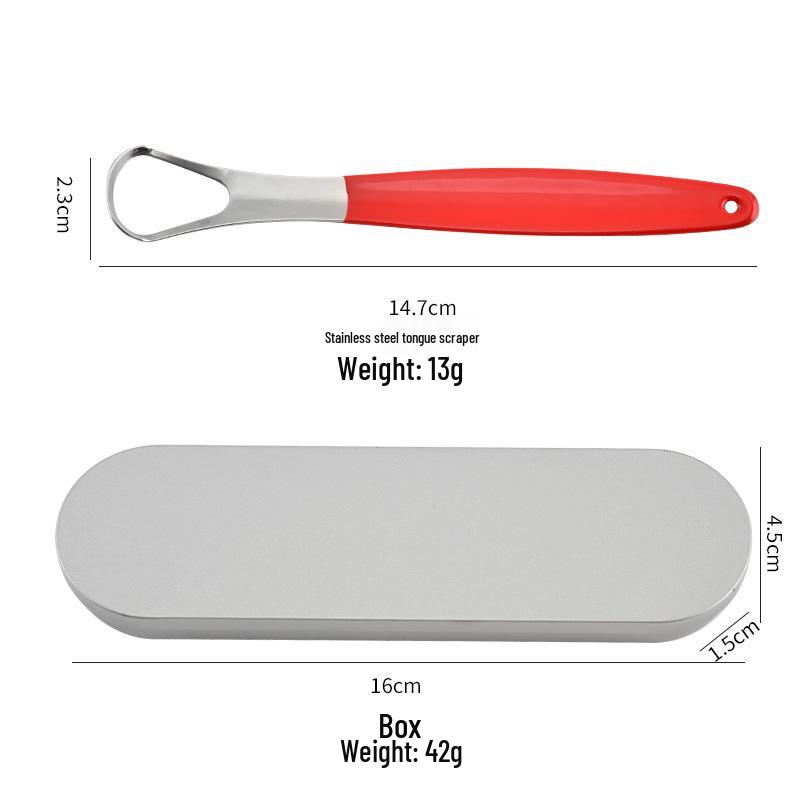 Stainless Steel Tongue Scraper - Removes Coating and Dirt for Adult Oral Hygiene