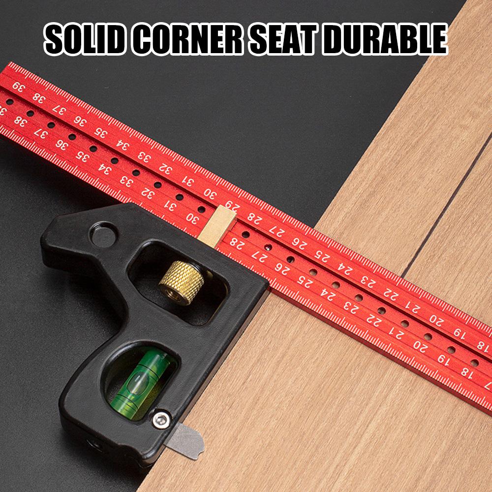 Woodworking Precision Pocket Ruler Metal Slide Ruler T Track Combination Ruler Marking Measuring Tool