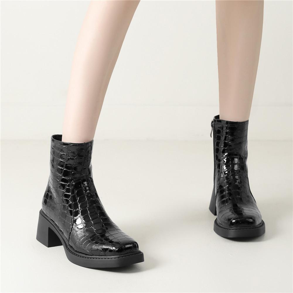 Fashion Gold Silver Women Chelsea Boots High-Top Size Zipper Round Toe Booties Platform High Heels Luxury Trendy Banquet Party Dress