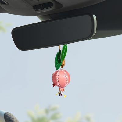 Leder Granatapfel Taschenanhänger Niedlicher Schlüsselanhänger Anhänger Handgefertigt Mode Handtaschenanhänger Obst Anhänger für Handtasche Auto