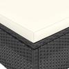 4 Piece Garden Chair and Footstool Set Poly Rattan Black