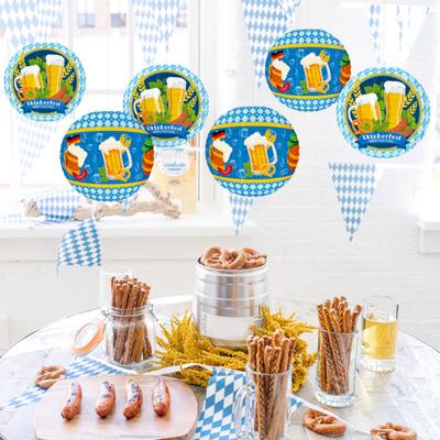 Oktoberfest Hanging Paper Lantern Decoration German Bavarian Beer Festival Round