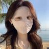 Solid Color Sunscreen Mask Sunscreen Face Scarf Face Cover Breathable Ice Silk Mask  Golf