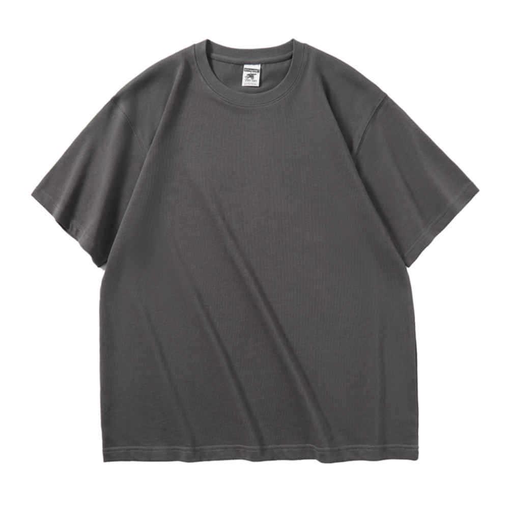 Herr sommar lös tung bomulls-t-shirt med tryckt design