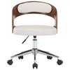 Dining Chair Swivel White Bentwood and Faux Leather