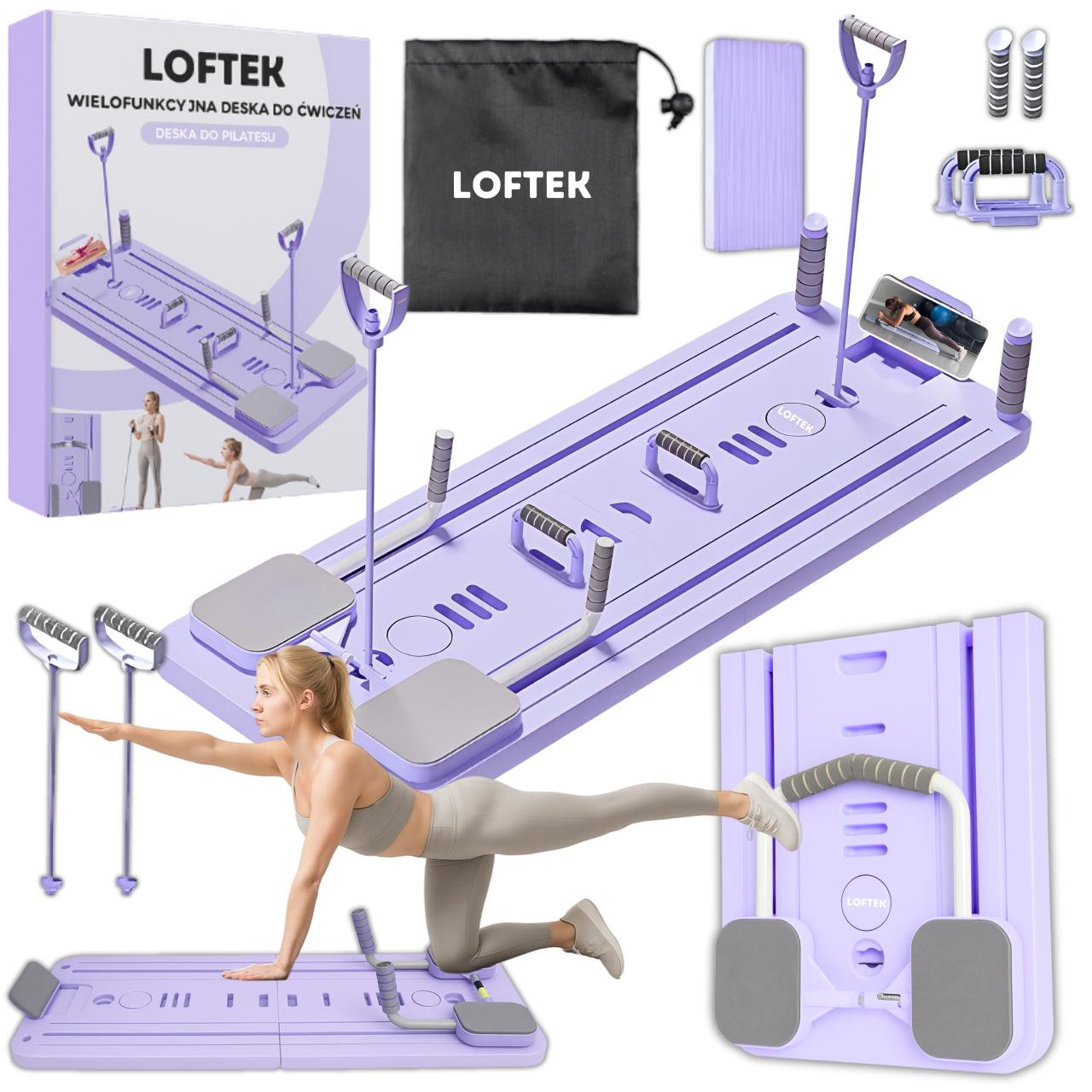 Placă Multifuncțională Pilates Reformer 10-în-1 Cu Mânere pentru Flotări