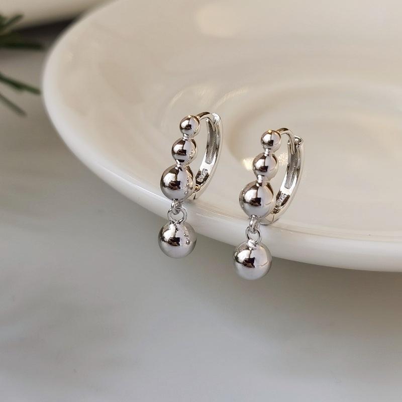 2pcs Round Bead Earrings for Women, Featuring a Unique And Elegant Geometric Design, Perfect for Everyday Wear And Special Occasions Like Holidays
