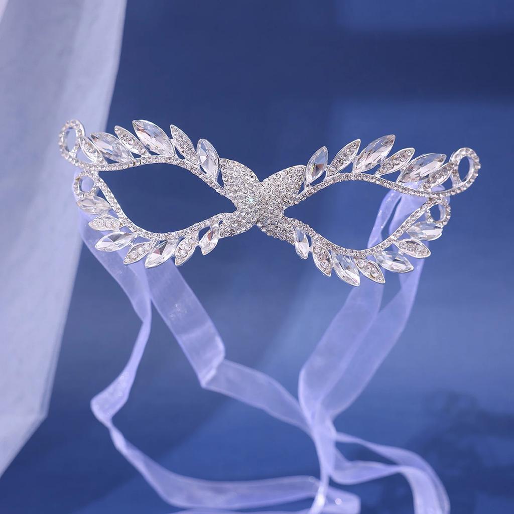 Women Crystal Masquerade Mask Rhinestone Fancy Mask Evening Party Mask for Women Bridal Wedding Decoration