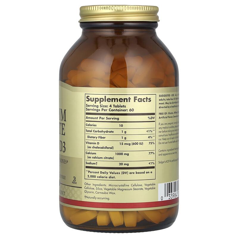 Calcium Citrate with Vitamin D3, 240 Tablets