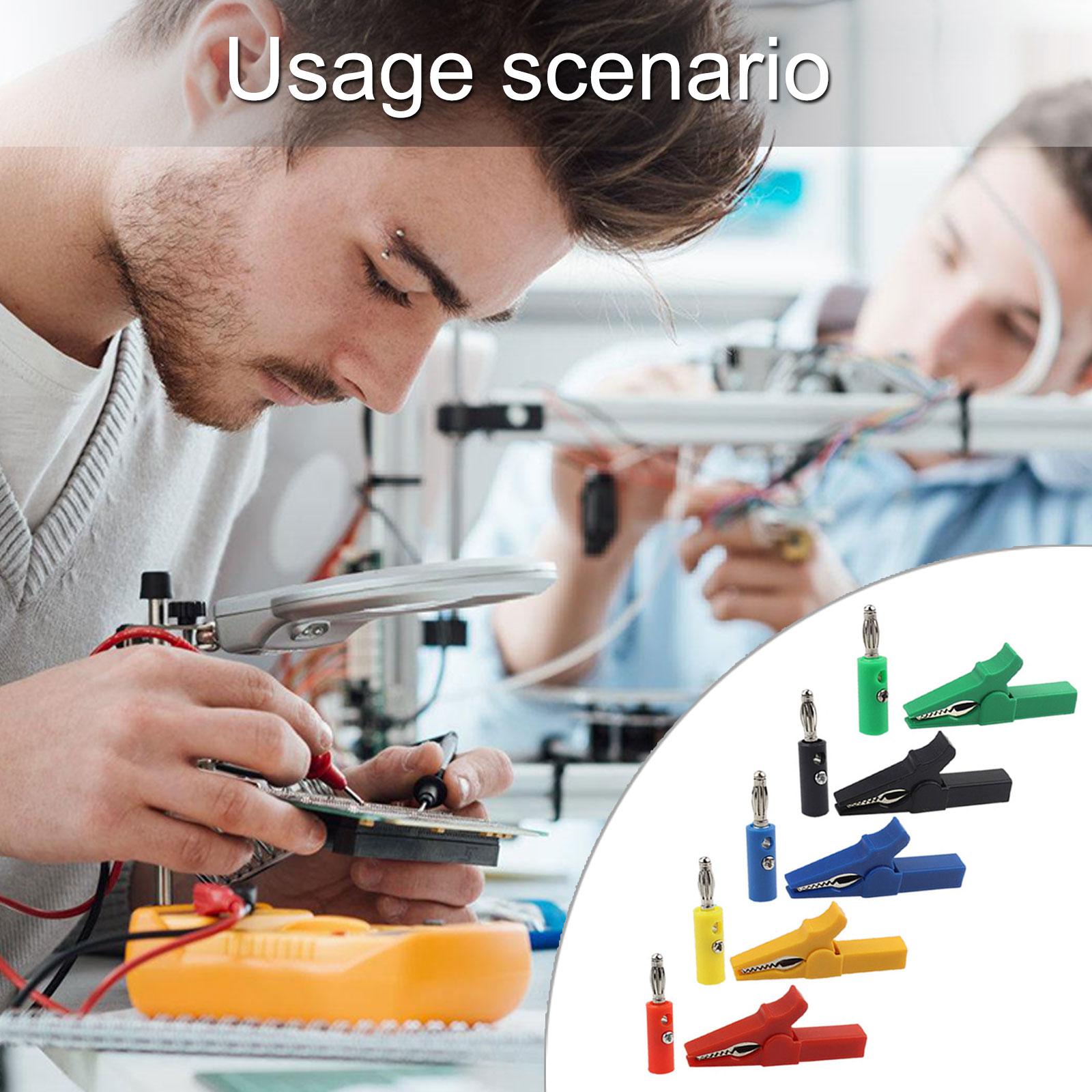 

Alligator Clip Banana Plug Test Probes Insulated Electric Clips 4mm Banana Plug Cable Clips for Electrical Testing червоний