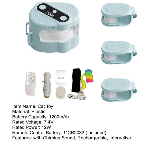 Electronic Interactive Cat Teaser Indoor Cats Moving Plush Toy with Remote Control Fun Treadmill for Bored Kitten Puppy Chasing Run Exercise Mental