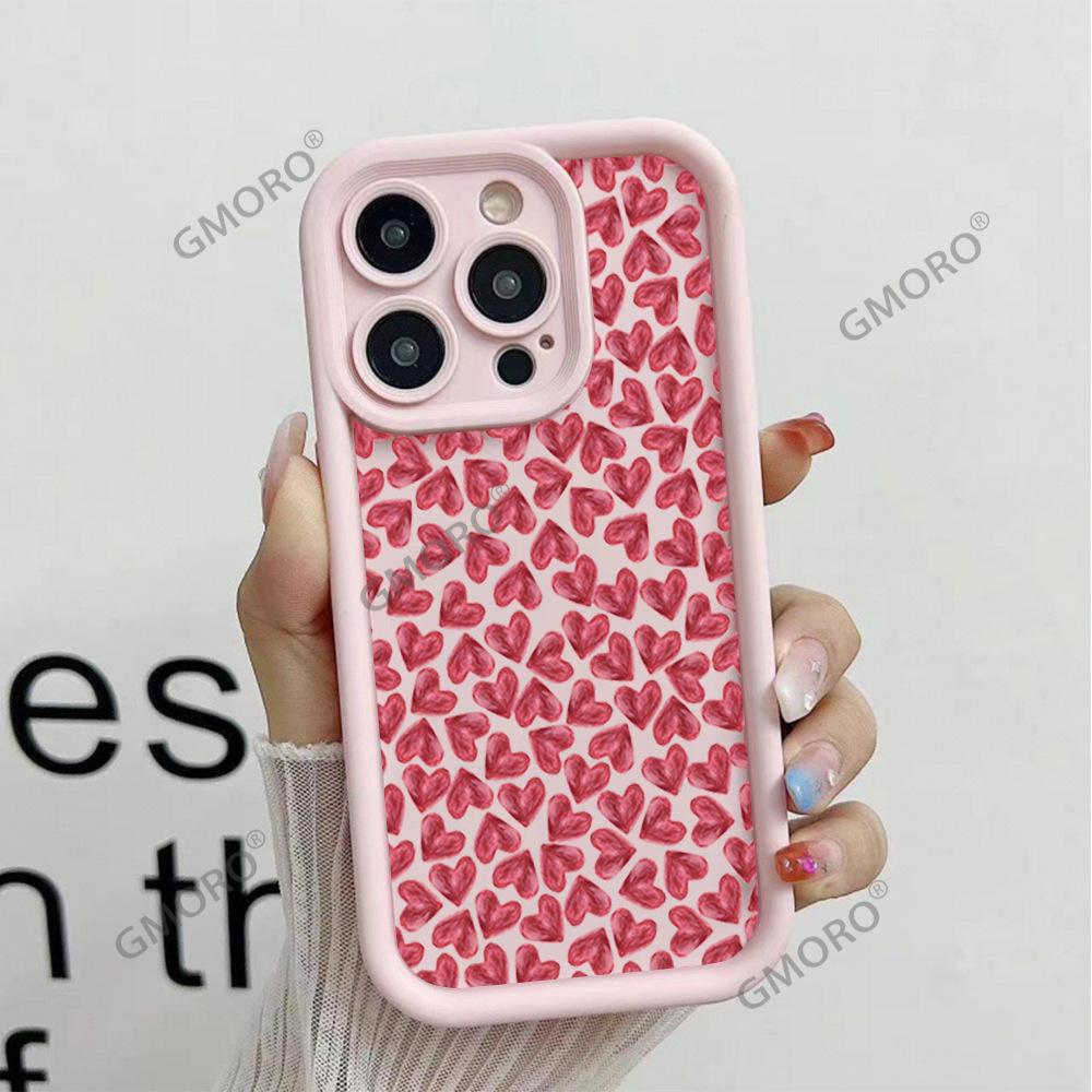 TK Station Hot-selling Full-screen Red Love iPhone16 High-end Mobile Phone Case Apple 17Pro Silicone Case