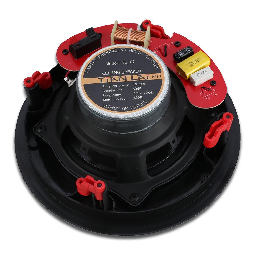 6.5-inch Ceiling Speaker with High-Low Frequency Crossover for Background Music and Public Address