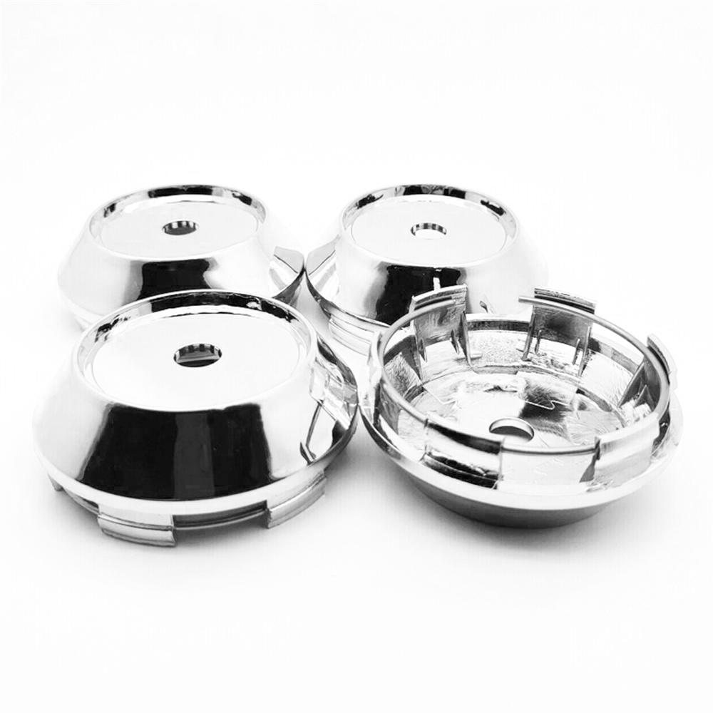 4pcs For Wheel Center Cap Universal Rim Chrome Hub Cap 68mm No Logo Silver Base