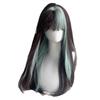 Cosplay Ombre Mint Green Brown Hair Fluffy Long Straight Wig with Bangs  Halloween