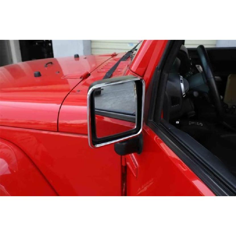 Chrome Rear View Mirror Rain Visor Guard Eyebrow Cover for Jeep Wrangler JK 07+