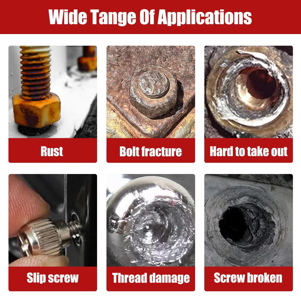 11Pcs Screw Extractor Kit Carbon Steel Hex Bolt Extractor Tool Center Drill Bits Guide Set Damaged Screws Remover Tools Easy Out
