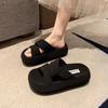 Beautiful Thick-soled Black Cool Slippers Women's Summer Wear New High-end Beach Flip-flops