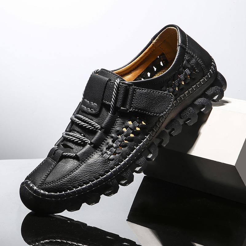 Fashion 2024 New Men Casual Leather Shoes Comfy High Quality Fashion Handmade Designer Flat Shoes Classic Outdoor Non-slip Walking Shoes