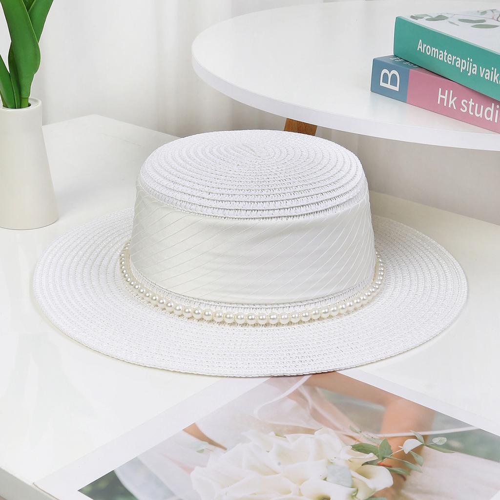 Lace Bow Straw Hat Women's Summer French Large Brim Sunscreen Hat Seaside Beach Vacation Sun Hat