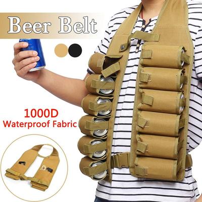 Paquete de 12 fundas para escalada al aire libre, acampada y senderismo, cinturón portátil para botella, riñonera para cerveza, práctico soporte para latas de bebidas y botellas de vino