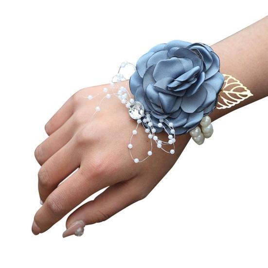 Yousheng Rose Wrist Corsage Boutonniere Fine Workmanship Rhinestone Corsage Elegant Wedding Flower Accessories