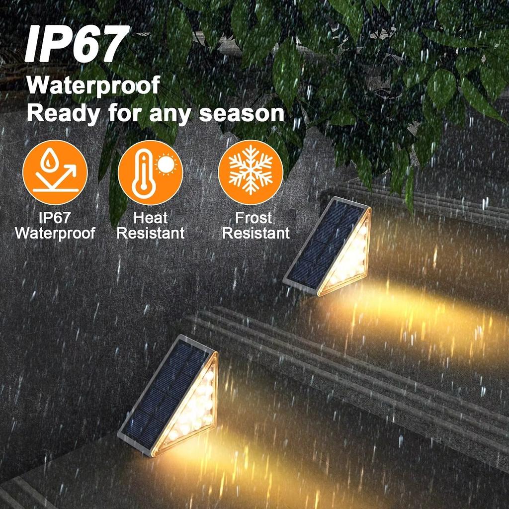 LED outdoor step lights, courtyard lenses, high brightness atmosphere decoration, step lights, waterproof and anti-theft solar