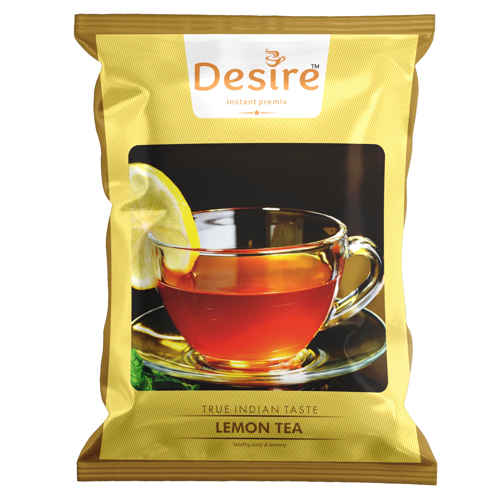 Desire Instant Premix Lemon Tea Powder | Refreshing Ice Tea Premix Powder | Black Tea Premix | Ready to Drink Chai | Just Add Hot Water | S