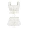 Zbzr Spring New Women Clothes Western Style Fashion Lace Trim Bow Drawstring Small Top Elastic Short Culottes