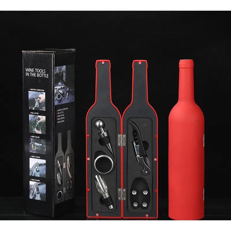 Rotwein Korkenzieher Set Weinkorkenzieher Groß Weinflasche 5-teilig Edelstahl Wein Werkzeugkasten