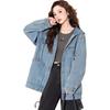TonLion Women's Hooded Loose Denim Jacket