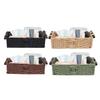 Toilet Paper Basket Handmade Decorative Cabinet Organizer Basket Breathable Wooden Handles Portable Paper Rope for Countertop