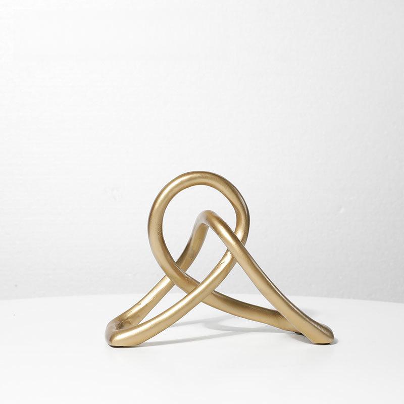 Minimalist Modern Black Resin Knot Sculpture Ornament, Luxury Soft Furnishing Decor for Showroom Living Room TV Cabinet Home Display