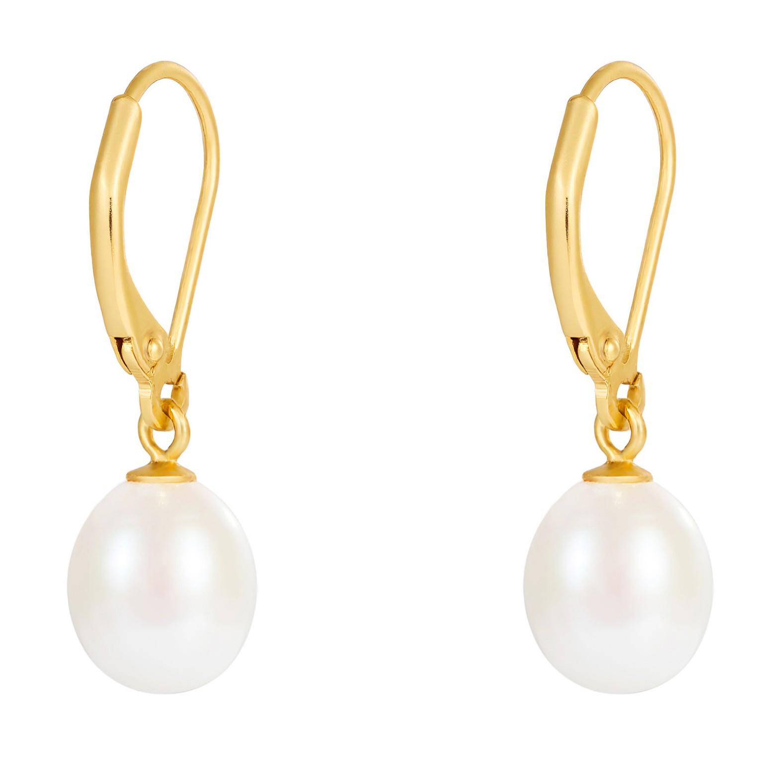 

Sterling Silver Freshwater Pearl Pendant Earrings for Women золотой