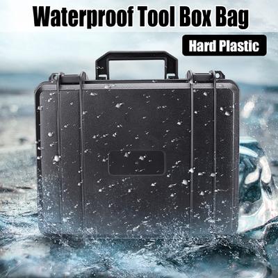 Schwarze Wasserdichte Hartplastik Tasche Werkzeugaufbewahrungsbox Tragbarer Staubdichter Organizer Neu