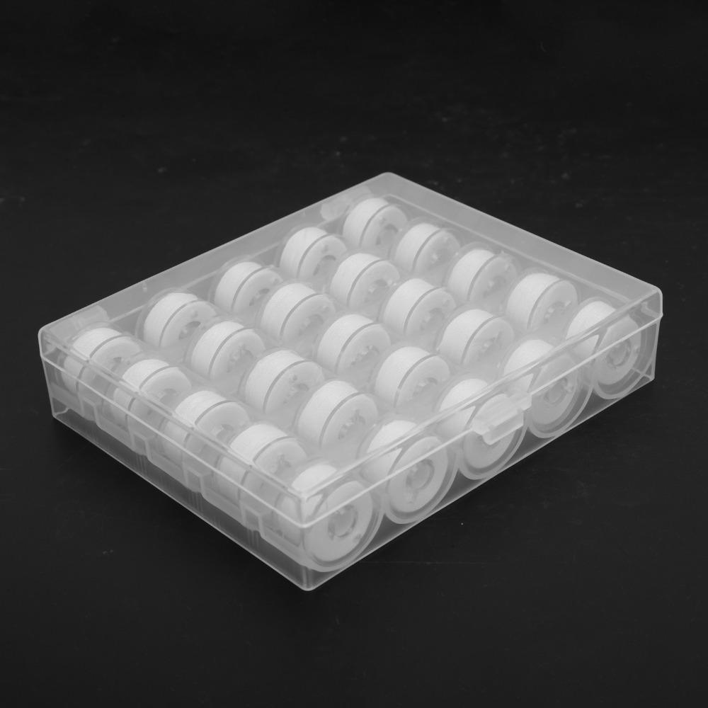 25pcs Soft Feel Bobbin Thread Kit Polyester Embroidery Bobbins Prewound Bobbins For Sewing Machines