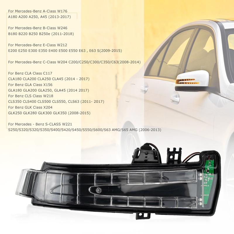 Rhyming Turn Signal Rearview Mirror Lamp Fit For Mercedes Benz CLA  GLA GLK CLS Class W204 W176 W212 Indicator Light