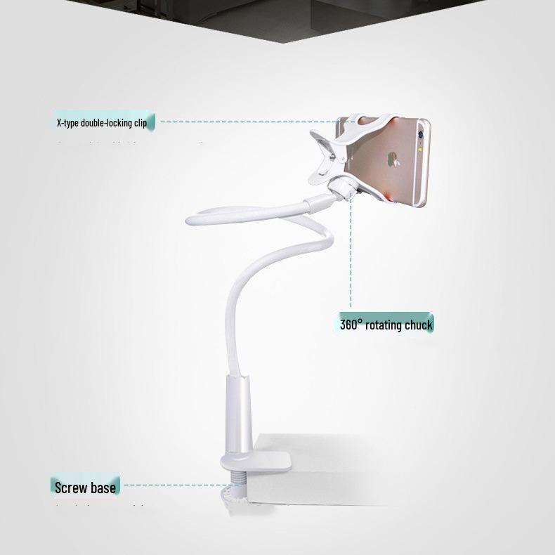 Adjustable Bedside Mobile Phone Holder with Multi-Function Broadcast Clip