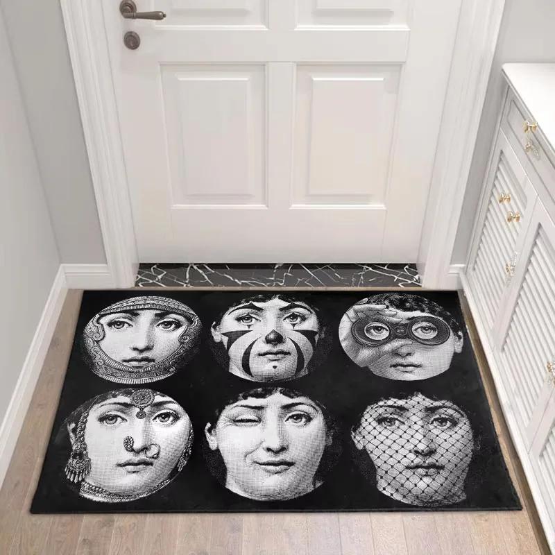 Fun Art Lady Portrait Carpet Rug for Living Room Bedroom Anti-slip Carpets Decor Bedside Soft Floor Mat Kitchen Entrance Mats
