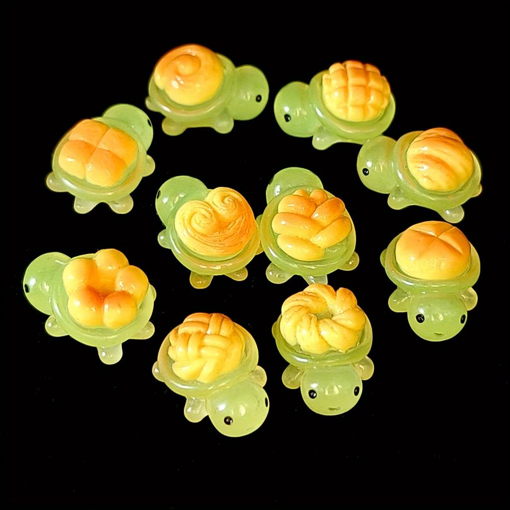10 adorable and exquisite bread turtles, lucky turtle pendants, glowing turtle jewelry making and decoration accessories, DIY de