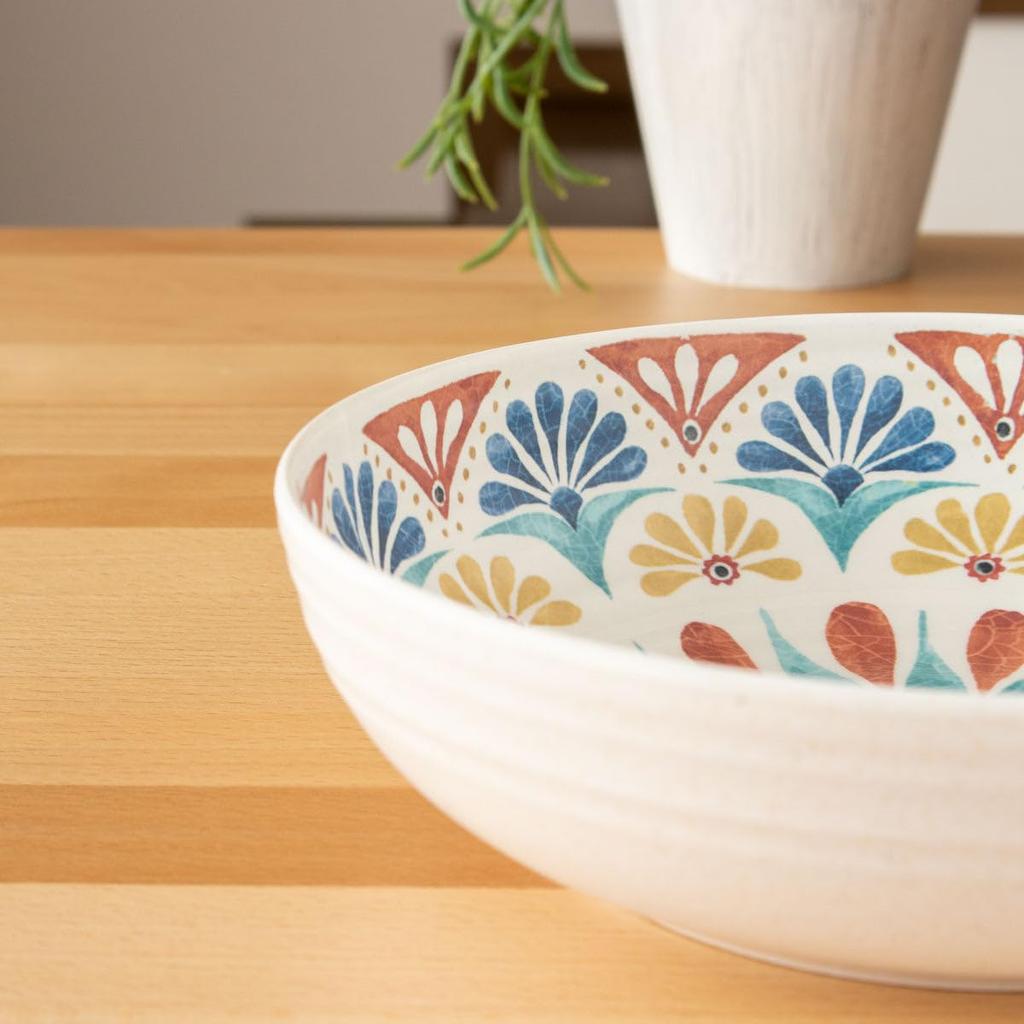 Abode Homeware Desertrio Salad Perfect for Pasta and Curry Stylish Dishwasher Deep Dish for and Dinner Bowl, Shatter-Resistant, 20cm, Dishes, Design,