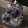 Røkelsesholder Backflow Røkelsesbrenner, Lilla Sand Thai Mor og Sønn Elefant Kreativ Hjemmehåndverk Ornament Aromaterapi Brenner