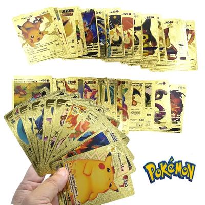 55Pcs Gold Foil Assorted Cards Pokemon Cards Collection H08