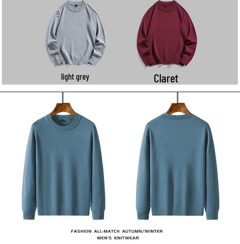 Korean Style Slim Fit Anti-Pilling Wool Sweater - Youth Casual Round Neck for Autumn & Winter