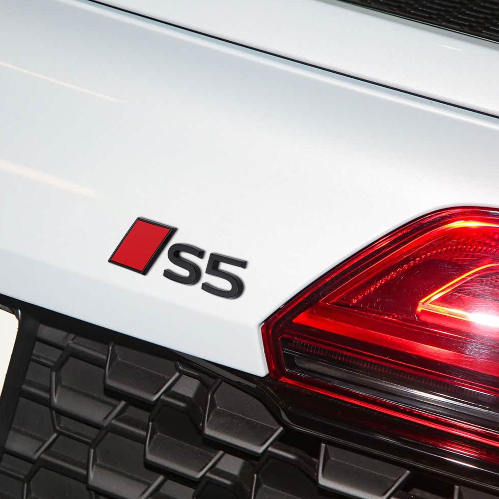Aluminum Car S3 S4 S5 S6 S7 S8 Letter Badge Rear Trunk Sticker Emblem For v1 Sline TT RS Quattro S A3 A4 A5 A6 Q3 Q4 Q5 Q6 A7