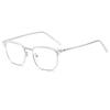 Retro Eyebrow Glasses Frame Anti Blue Light Myopia Eyeglasses Casual Half Frames Men Design Classic Flat Light Glasses Female
