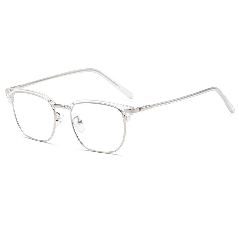 Retro Eyebrow Glasses Frame Anti Blue Light Myopia Eyeglasses Casual Half Frames Men Design Classic Flat Light Glasses Female