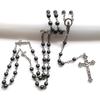 Fashion Handmade Round Beads Catholic Rosary Necklace for Cross Pendant Religious Jesus Necklaces Men Women Jewelry Charm Gift