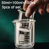 3pcs Glass Measuring Cup Set Clear Scale Cup Heat-resistant Beaker Kitchen Baking Measuring Cup Set Laboratory Container Jugs