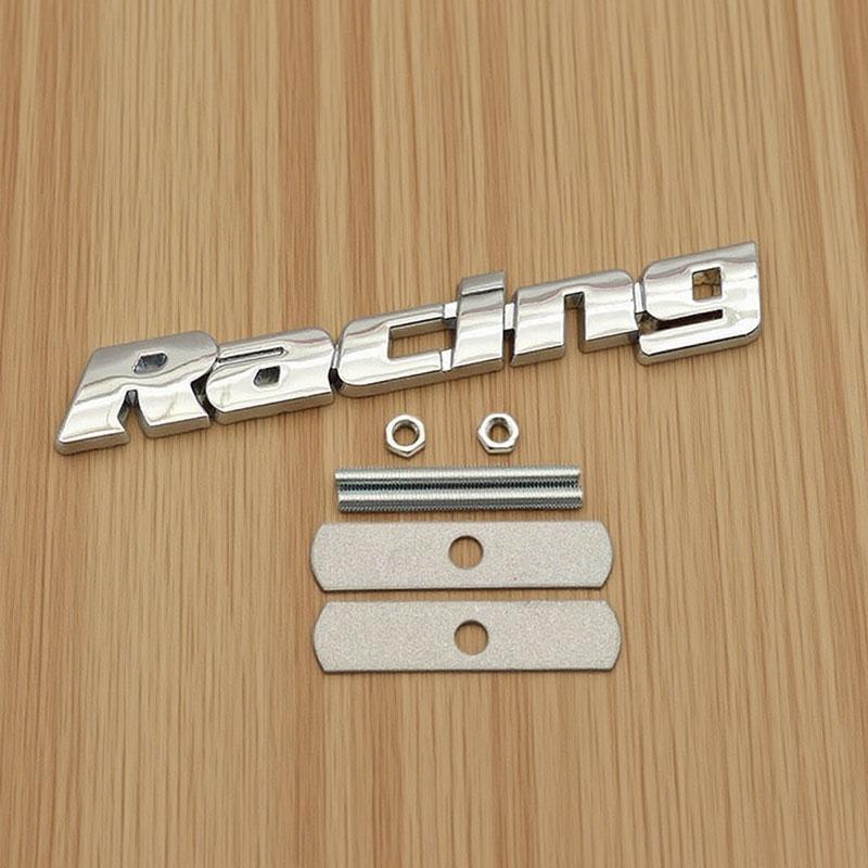 3D Metall Schwarz Rot Chrom Buchstaben Racing Logo Universelles Auto Emblem Frontgrill Abzeichen Auto Kofferraum Hinten Aufkleber Decal Zubehör